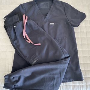 Gray set scrubs by FIGS.